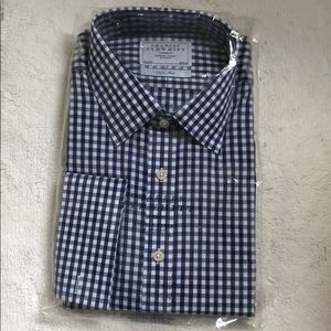 Prestwich Navy Gingham Non Iron Classic Fit
